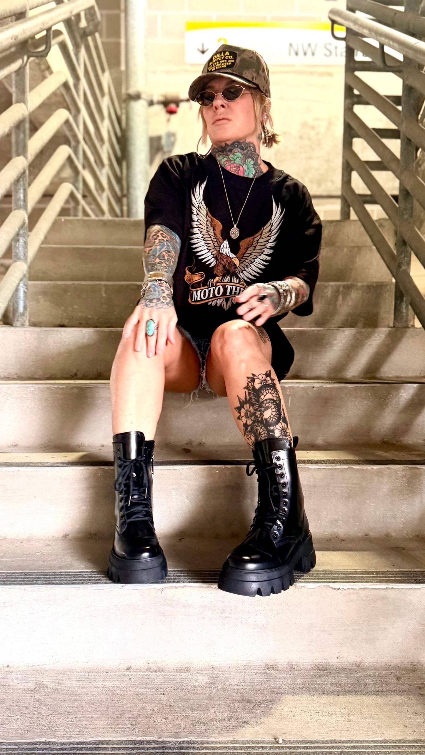 Moto Thrills Boxy Mid Length Tee