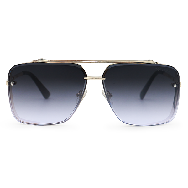 Bella - Gafas de sol estilo aviador cuadradas de gran tamaño en color oro medianoche
