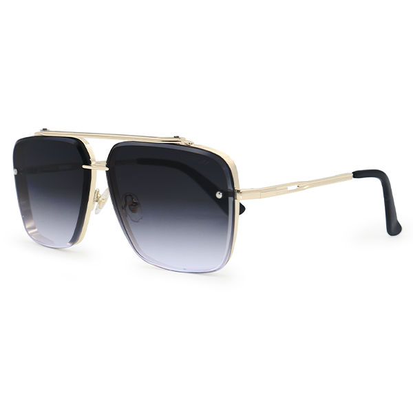 Bella - Gafas de sol estilo aviador cuadradas de gran tamaño en color oro medianoche