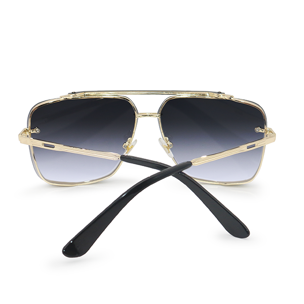 Bella - Gafas de sol estilo aviador cuadradas de gran tamaño en color oro medianoche