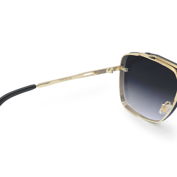 Bella - Gafas de sol estilo aviador cuadradas de gran tamaño en color oro medianoche