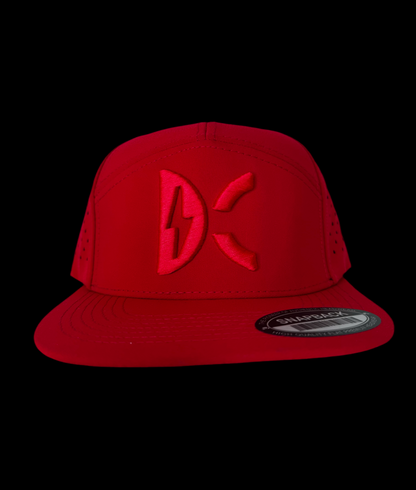 DC 7 Panel Perforated Laser Vented Hat-Red