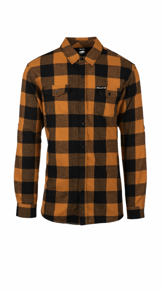 Dilla Long Sleeve Flannel Shirt Tobacco/Black