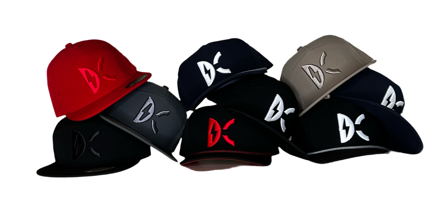 DC 7 Panel Perforated Laser Vented Hat-Red