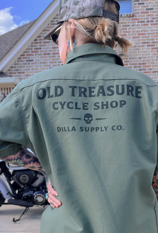 Old Treasure Cycle Shop Dickies Work Shirt