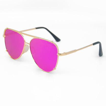 Cristina - Tangle Free - Mirrored Pink Aviator Sunglasses