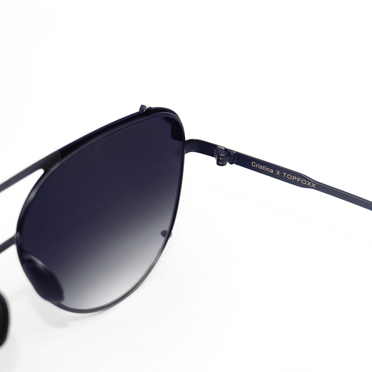 Cristina - Tangle Free - Faded Black Aviator Sunglasses