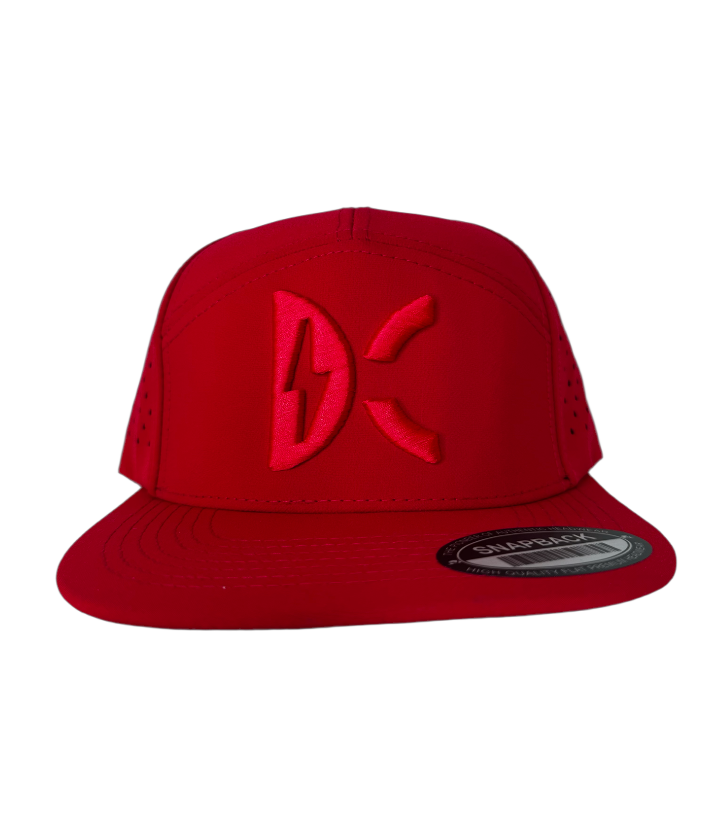 DC 7 Panel Perforated Laser Vented Hat-Red