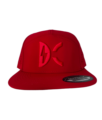 DC 7 Panel Perforated Laser Vented Hat-Red