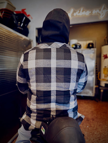 Dilla Hooded Quilted Flannel Shirt Jacket