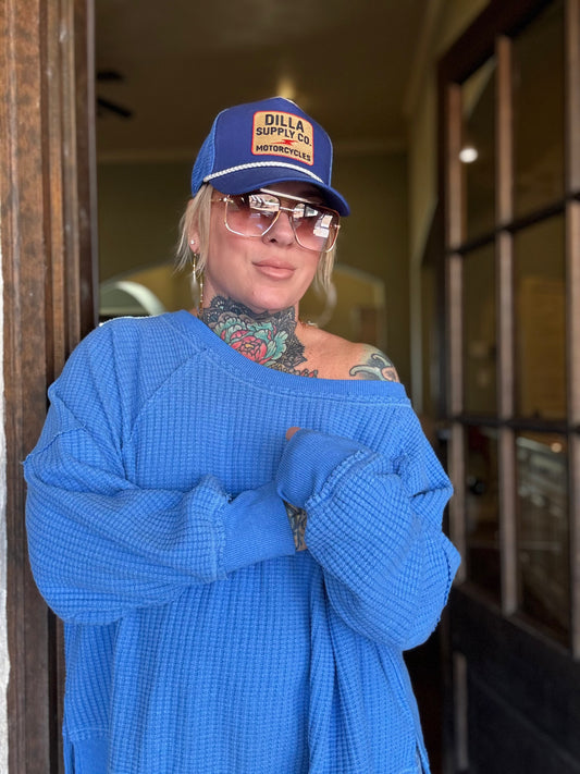 Dilla Supply Co Motorcyles Trucker Hat Blue