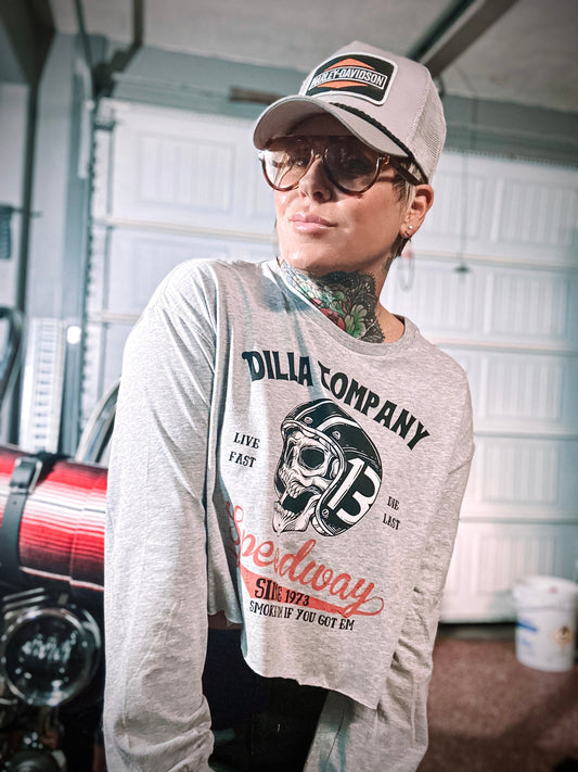 Speedway Cropped Long Sleeve Tee
