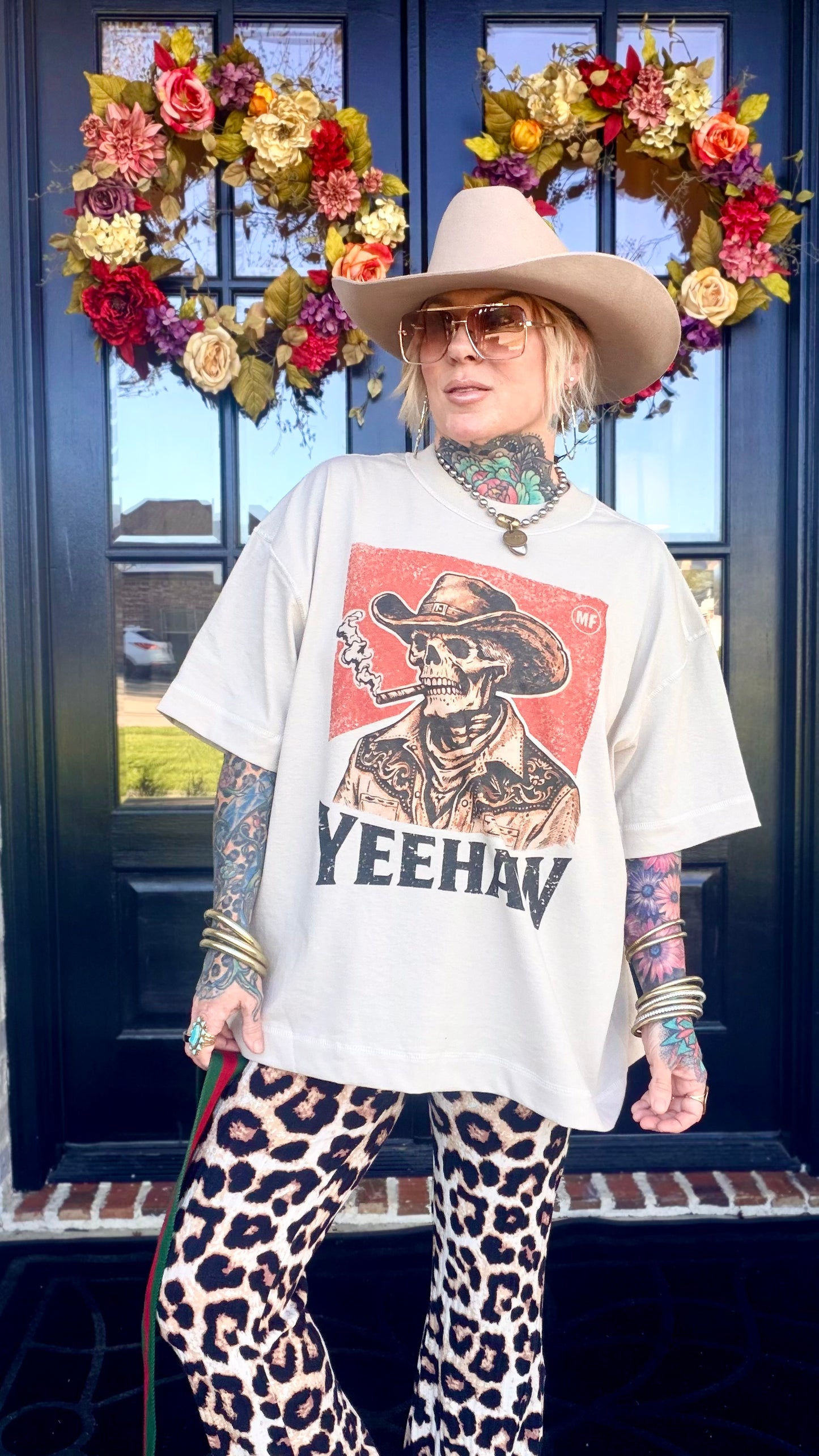 Yeehaw Marlboro Boxy Mid Length Tee