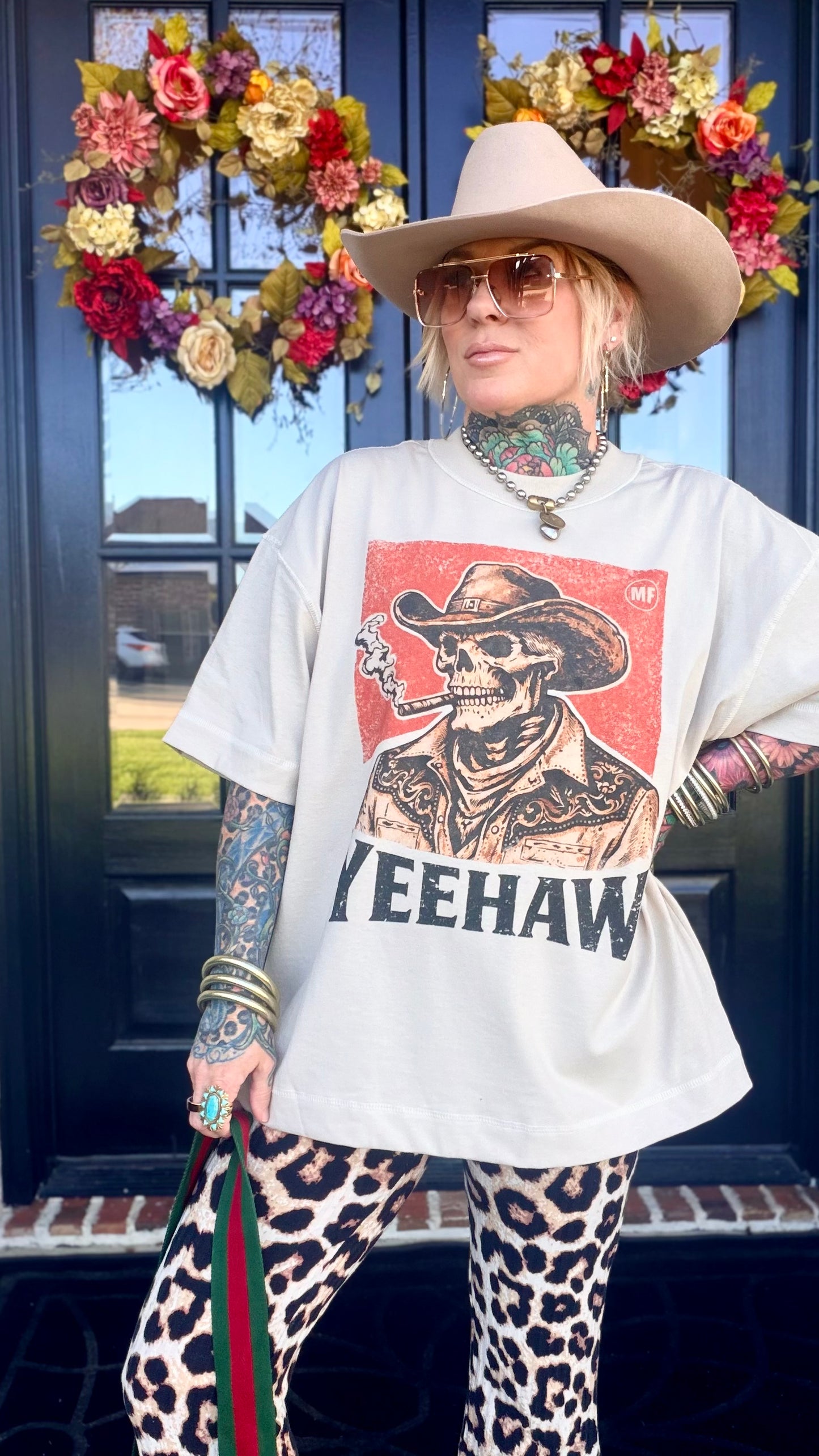 Yeehaw Marlboro Boxy Mid Length Tee