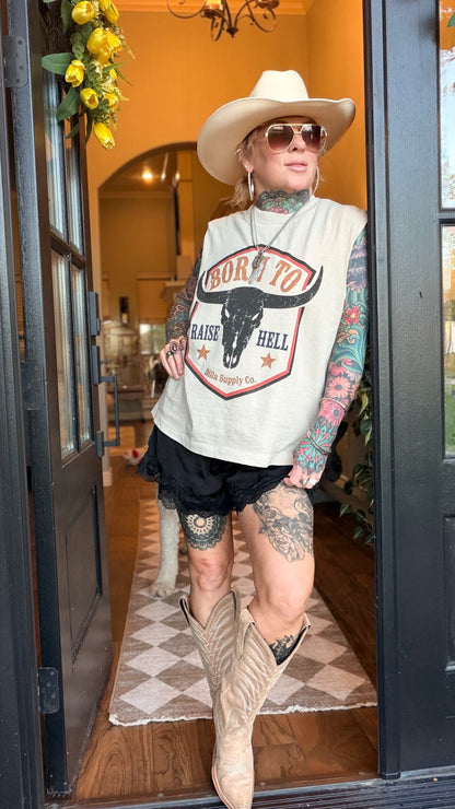 Born to raise hell sleeveless unisex tee
