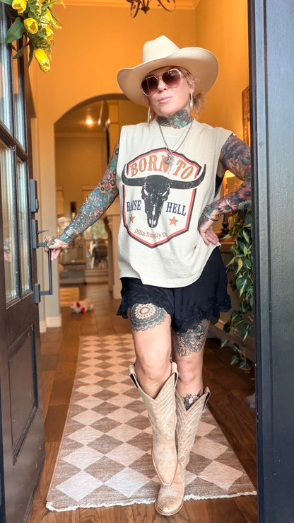 Born to raise hell sleeveless unisex tee