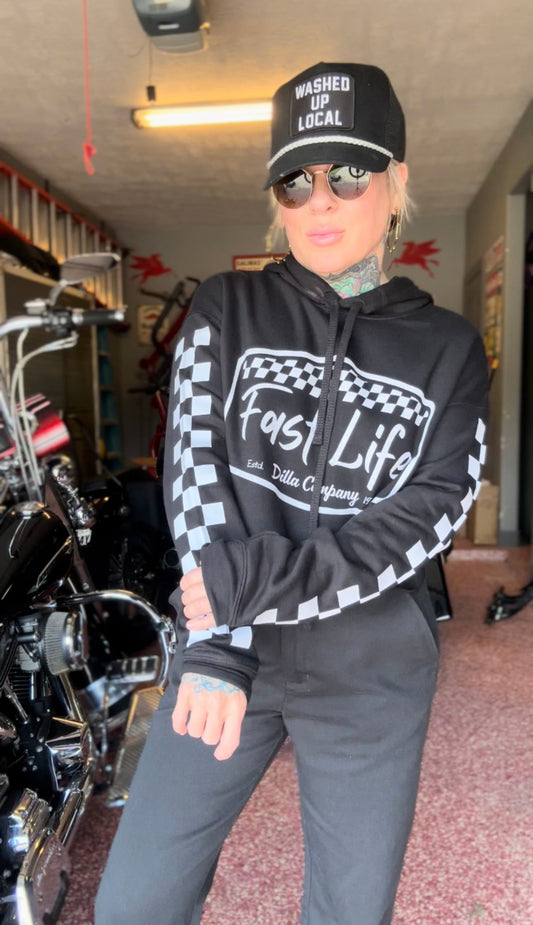 Fast Life Checkered Hoodie