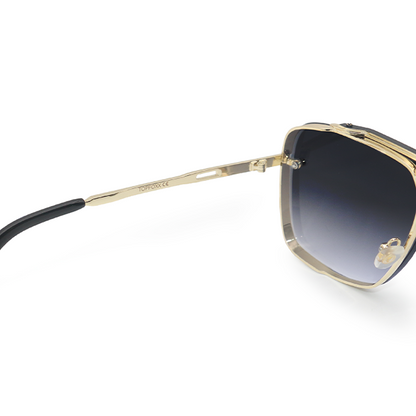 Bella - Midnight Gold Oversized Squared Aviators