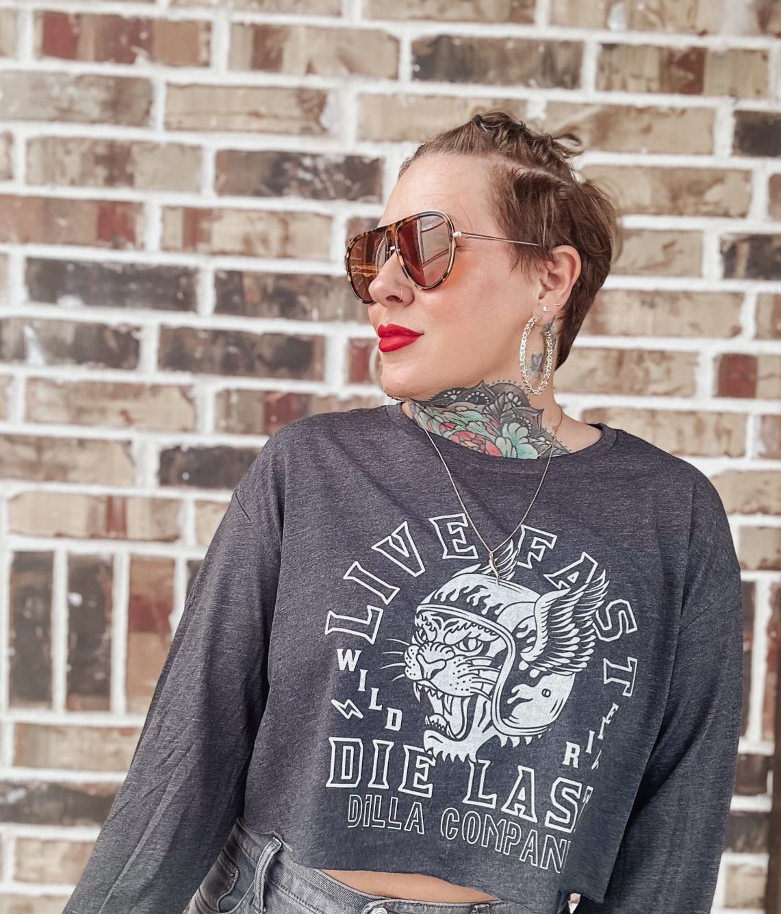 LIVE FAST DIE LAST LONG SLEEVED CROPPED