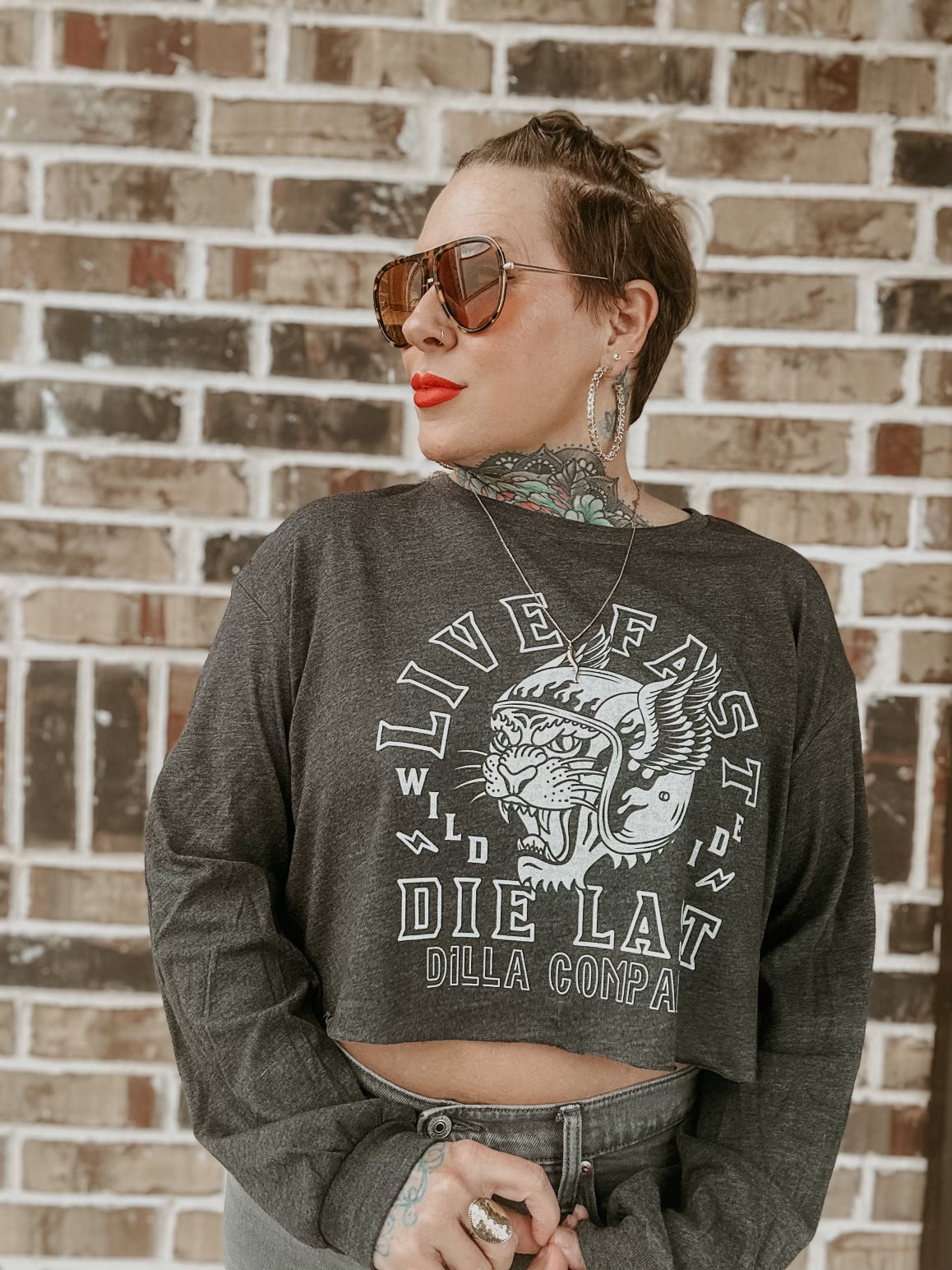 LIVE FAST DIE LAST LONG SLEEVED CROPPED